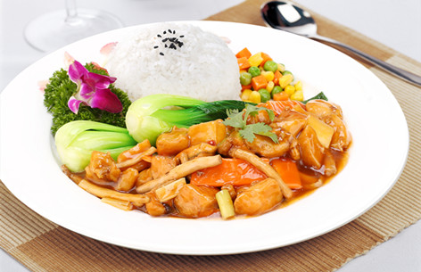 蒸烩煮外卖盖浇饭茶树菇鸡肉料理包